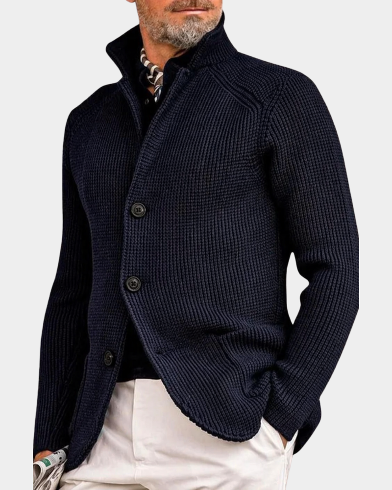 Back view of the men's warm winter coat showing the clean line