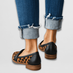 Comfortable loafers for women, close view of the cushioned footbed and sole