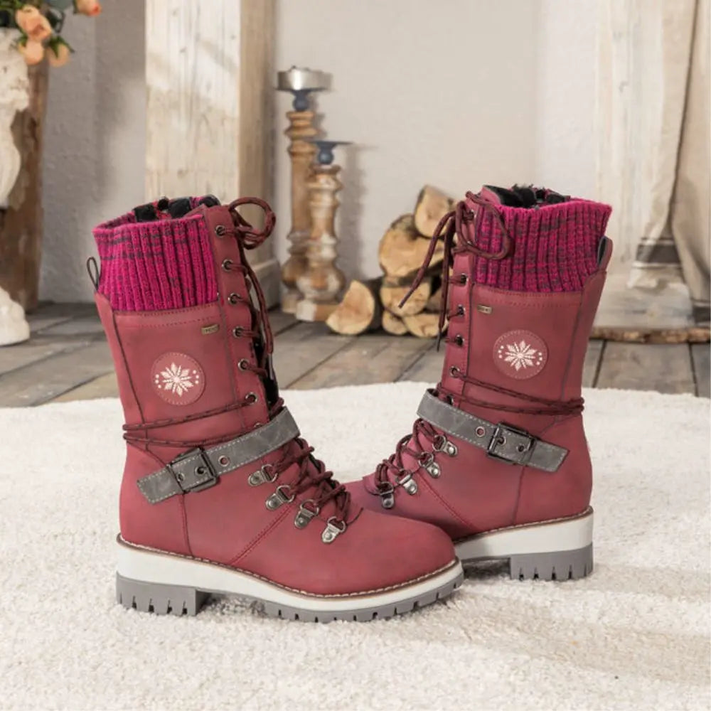 Anti-slip rubber outsole tread on the orthopedic winter boot