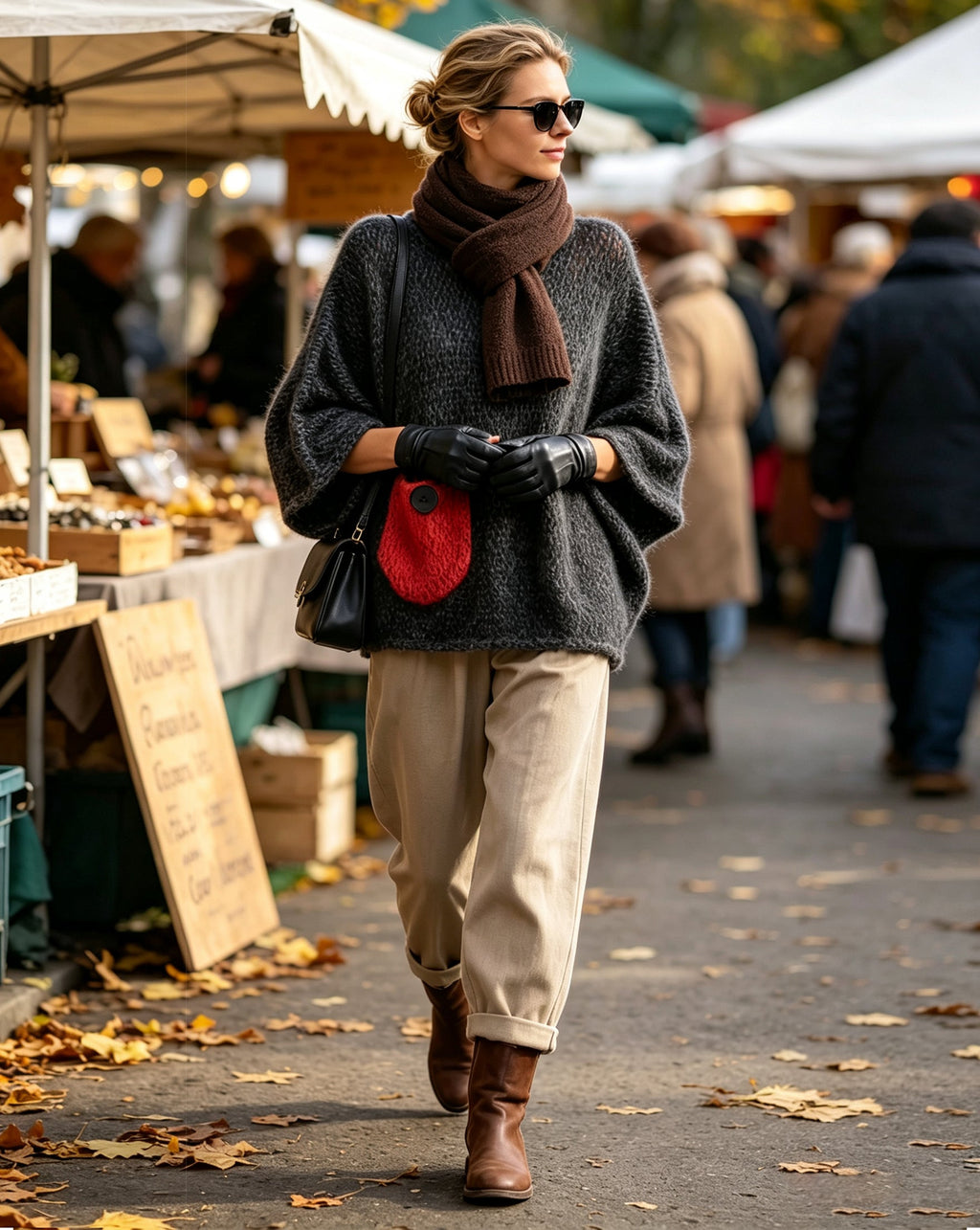 Back view of the oversized wool blend sweater
