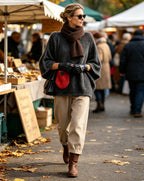 Back view of the oversized wool blend sweater