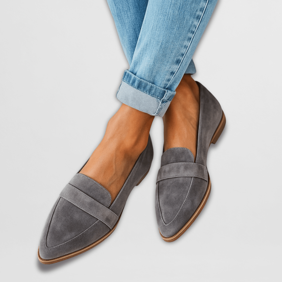 Comfortable loafers for women, pair viewed from above