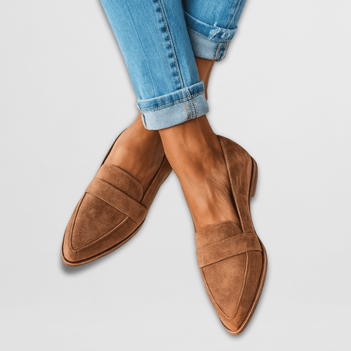 Comfortable loafers for women, side profile of the closed-toe slip-on shape