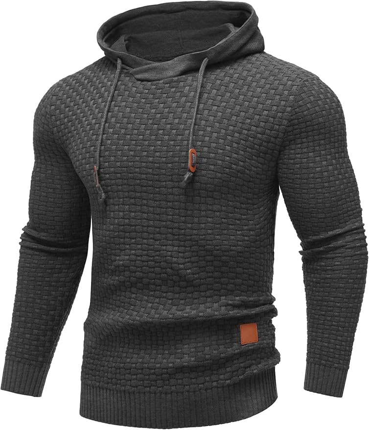 Men's tactical hoodie worn front-on in black