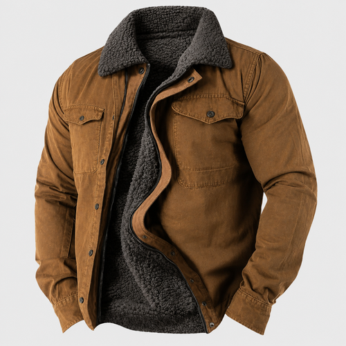 Barn jacket — front view on model