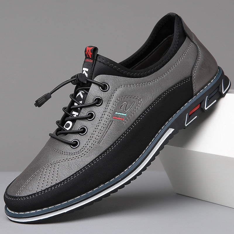 Cushioned footbed detail inside a mens dress shoe with arch support