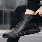Men's arch support shoes with the adjustable velcro loop at the back