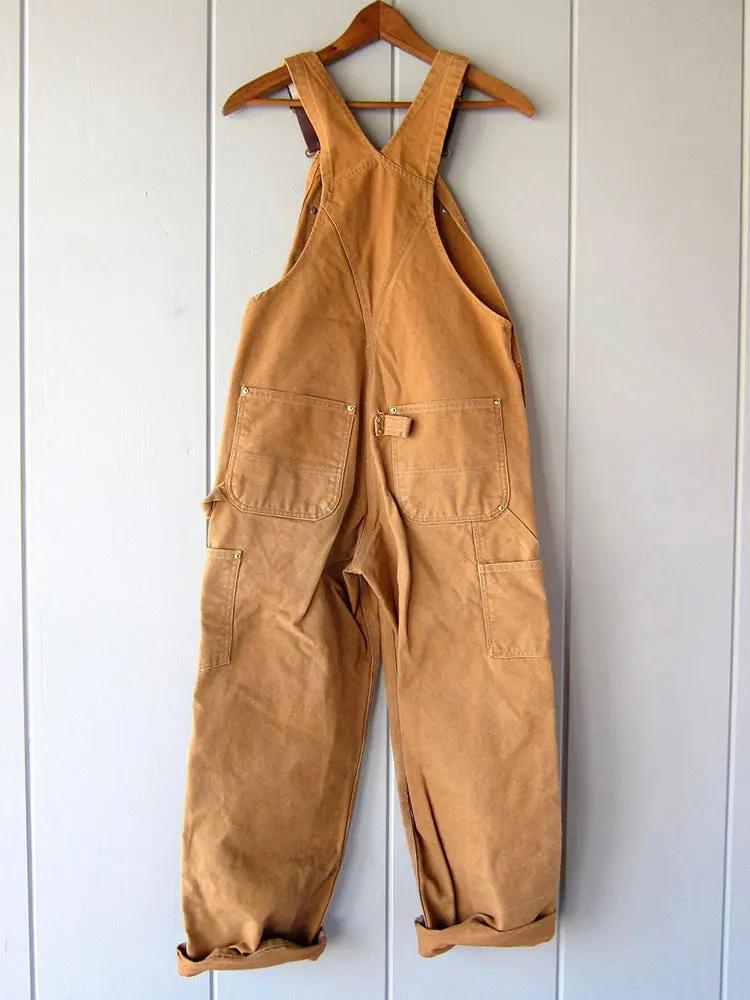 Wide leg overalls for women, multi-patch utility pockets across the front