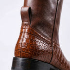 Men's casual leather boots — back view of the shaft and heel