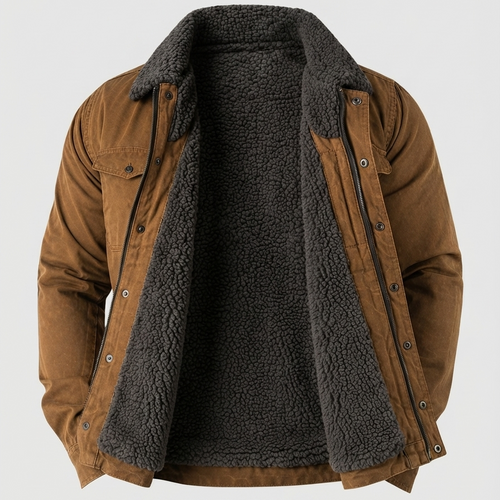 Barn jacket — back view on model