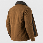 Barn jacket — side view on model