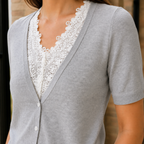 Lace trim sweater back view