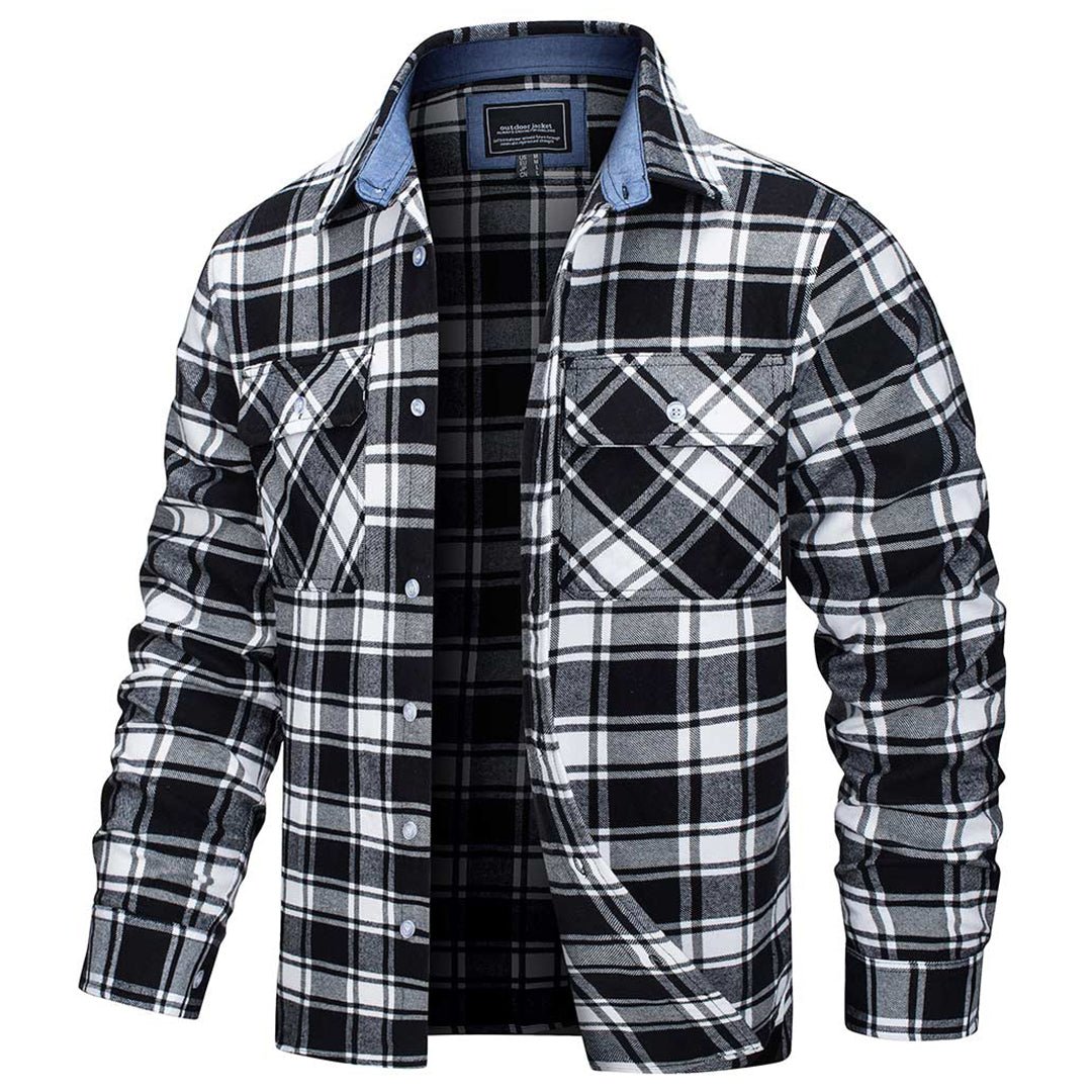Men's brushed cotton flannel shirt in an alternate plaid colorway