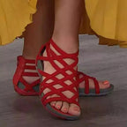 Gladiator sandals for women in gray, three-quarter view