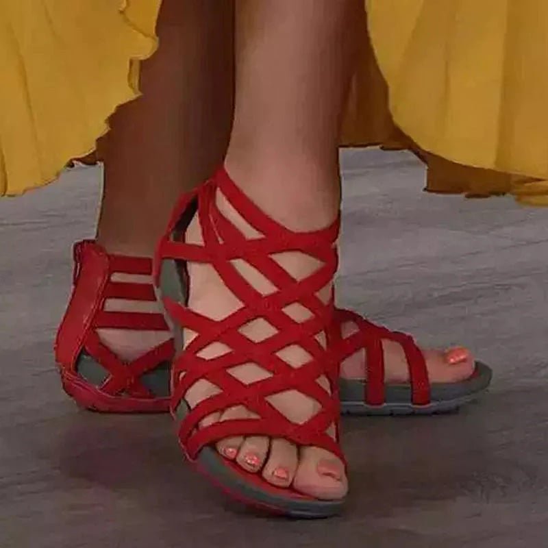 Gladiator sandals for women in gray, three-quarter view